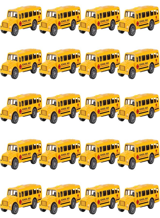 FANELEQU 20 Pack 3.4 " Yellow School Bus Toy Playset, Die-cast Metal Pull Back Vehicles Toy for Boys Girls Kids Toddlers - Image 1